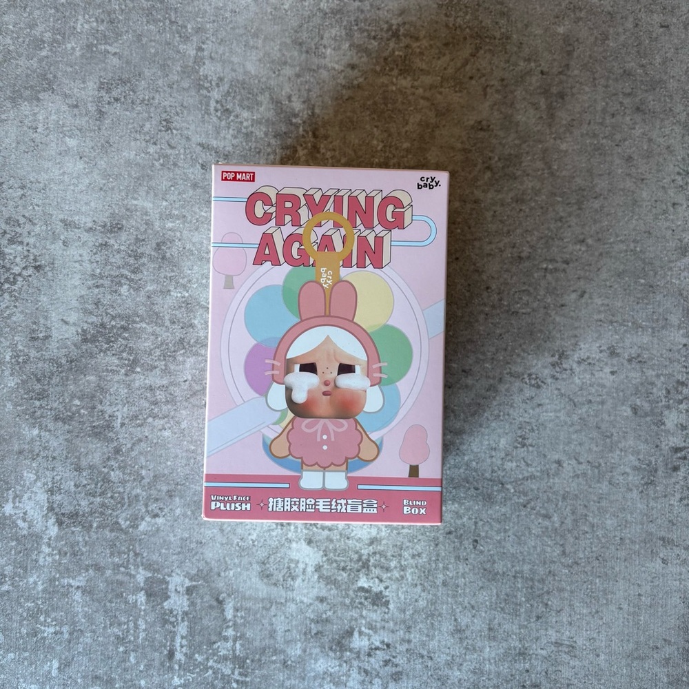 POPMART CRYBABY Crying Again Series Vinyl Face Plush I’ll Bring You A Flower